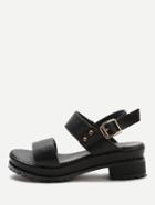 Shein Black Sling Back Cute Pu Sandals