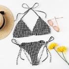 Shein Frill Detail Grid Halterneck Bikini Set