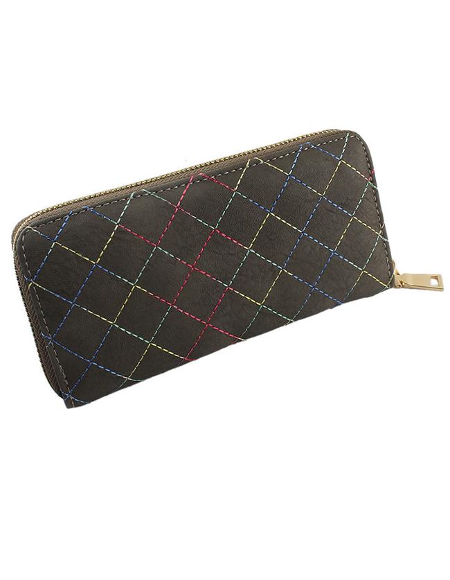 Shein Dark Khaki Pu Leather Clutch Bag
