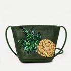 Shein Sequin Pineapple Detail Weave Shoulder Bag