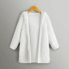 Shein Girls Faux Fur Hooded Coat