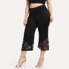 Shein Plus Lace Panel Hem Pants