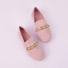 Shein Toddler Girls Faux Pearl & Rhinestone Decor Loafers