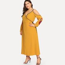 Shein Plus Contrast Binding Cold Shoulder Dress
