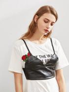 Shein Faux Leather Corset With Strap