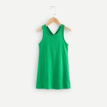 Shein Girls Cross Back Plain Dress