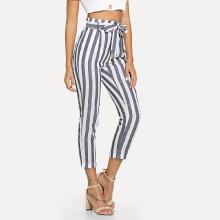 Shein Tie Waist Stripe Pants