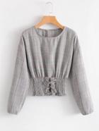 Shein Corset Waist Plaid Blouse