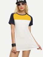 Shein Color-block Raglan Sleeve Tshirt Dress