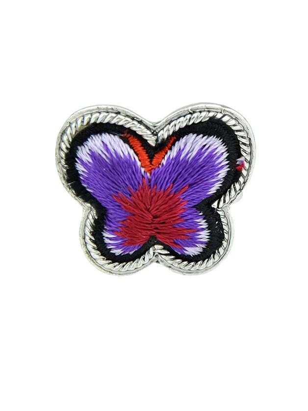 Shein Purple Handmade Embroidery Butterfly Finger Ethnic Rings