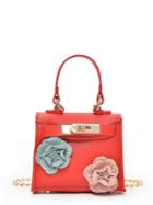 Shein Flower Embellished Twistlock Chain Bag
