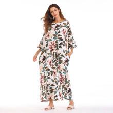 Shein Leaf Print Hidden Pocket Longline Dress