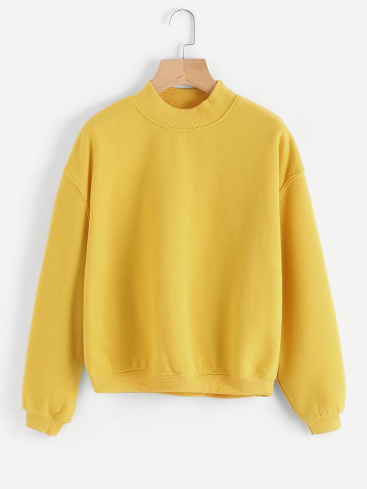 Shein Ribbed Trim Drop Shoulder Sweatshirt