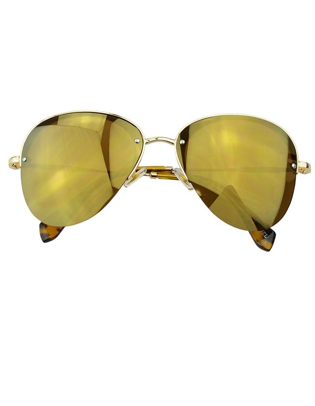Shein Gold Pilot Women Sunglasses