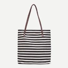 Shein Striped Shoulder Bag With Double Handle