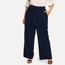 Shein Plus Belted Wide Leg Pants