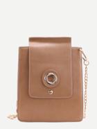 Shein Khaki Pu Camera Design Flap Chain Bag