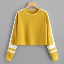 Shein Striped Raw Hem Sweatshirt