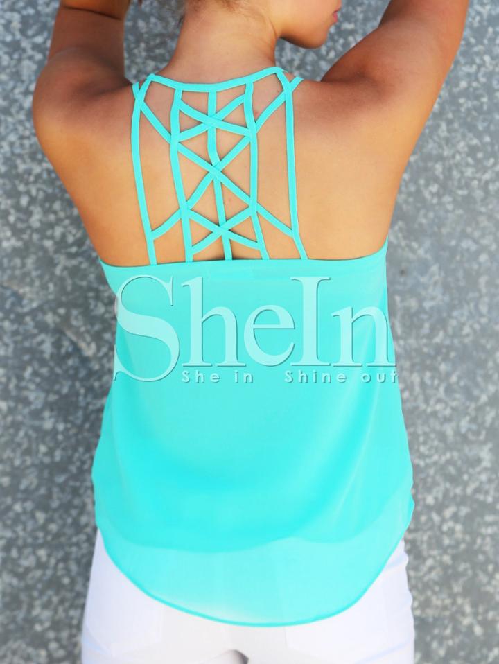 Shein Green Spaghetti Strap Cami Top