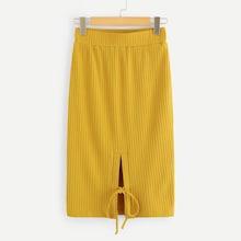 Shein Waist Elastic Knot Ribbed Knit Skirt