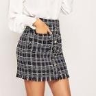 Shein Wide Waist Button Front Pocket Skirt