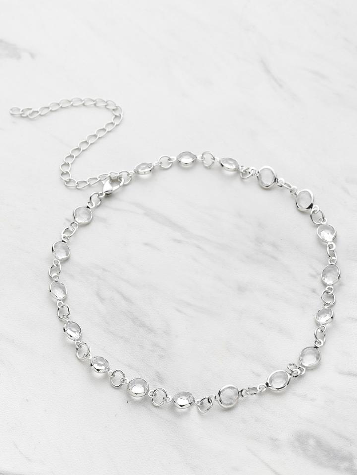 Shein Crystal Detail Delicate Choker Necklace