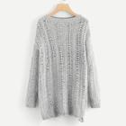 Shein Drop Shoulder Loose Knit Longline Sweater