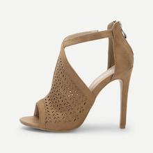 Shein Cut-out Detail Peep Toe Stiletto Heels