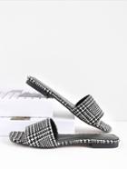 Shein Two Tone Plaid Slide Sandals
