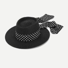 Shein Polka Pot Band Straw Hat