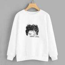Shein Letter & Figure Pattern Sweatshirt