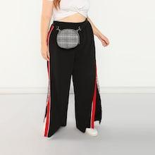 Shein Plus Split Contrast Sideseam Palazzo Pants