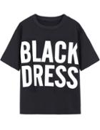 Shein Black Letter Print Short Sleeve T-shirt