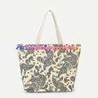 Shein Paisley Print Tote Bag With Pom Pom