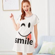 Shein Smile Print Open Shoulder Night Dress