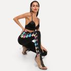 Shein Argyle Color Block Side Leggings