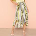 Shein Wrap Split Front Striped Pants