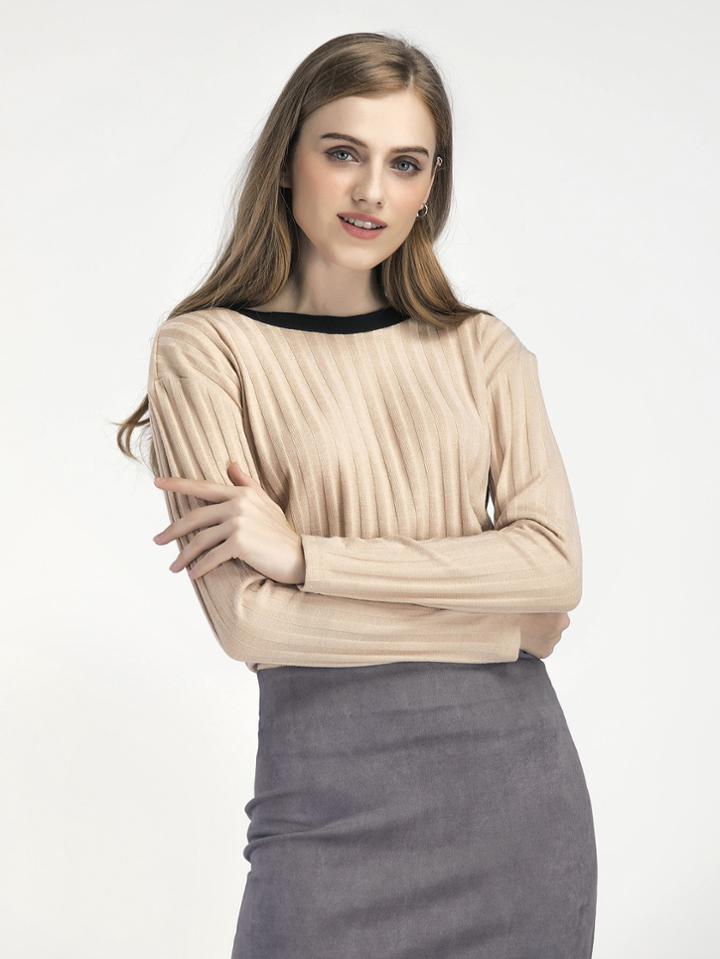 Shein Open Back Ribbed Sweater