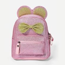 Shein Girls Bow Decorated Glitter Backpack