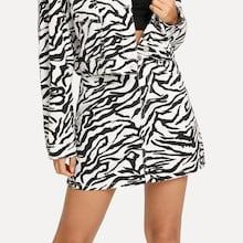 Shein Animal Print Denim Skirt