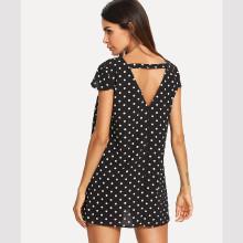 Shein Polka Dot Open Back Dress