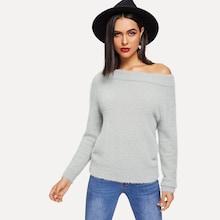 Shein Raglan Sleeve Fuzzy Sweater
