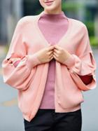 Shein Pink Split Sleeve Knit Cardigan