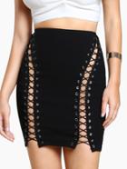 Shein Double Grommet Lace Up Skirt