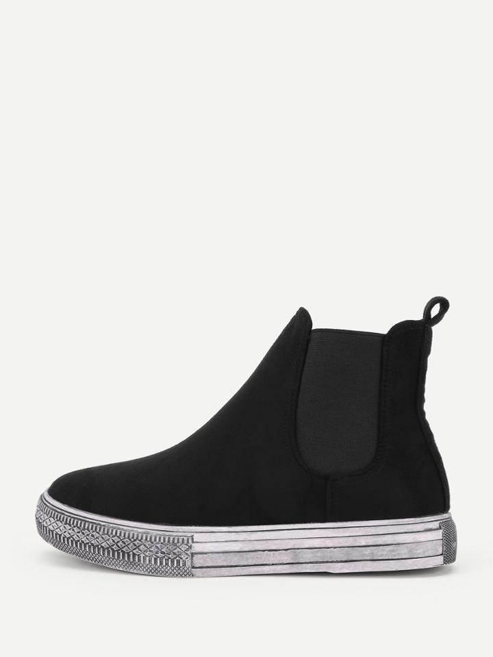Shein Round Toe Suede Ankle Boots