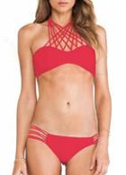 Rosewe Hollow Design Red Two Pieces Swimwear