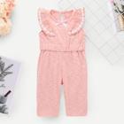 Shein Toddler Girls Ruffle Contrast Lace Jumpsuit