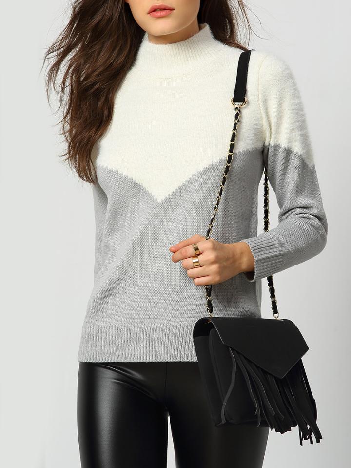 Shein Black Tassel Pu Satchel Bag