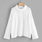 Shein Turtle Neck Drop Shoulder Cable Rib Jumper