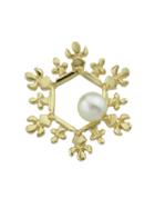 Shein Snowflake Brooches Pin With Simulated-pearl Women Accessories